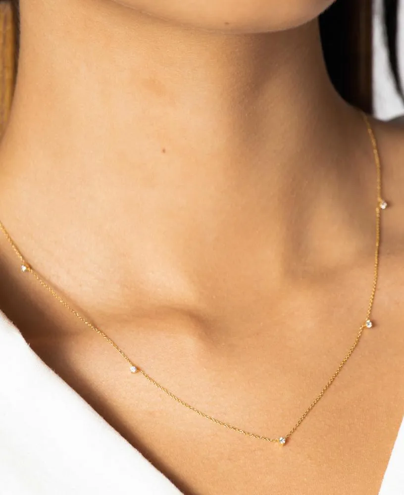 Jules Six Bezel 14k Gold Necklace