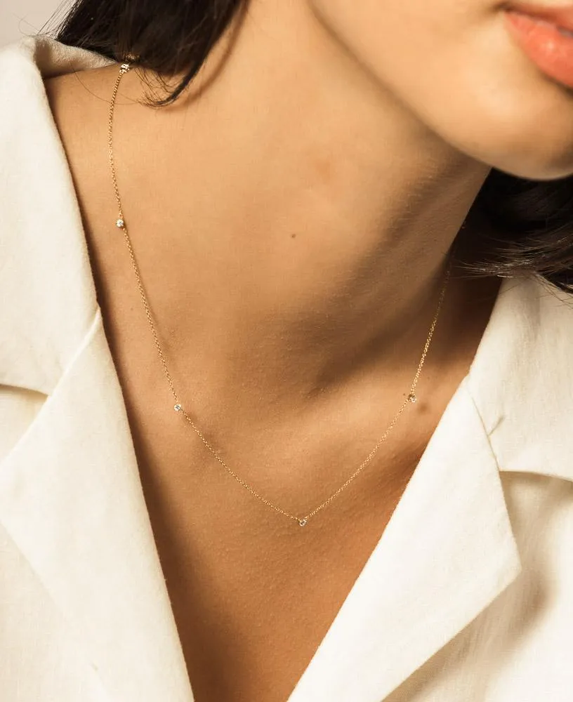 Jules Six Bezel 14k Gold Necklace