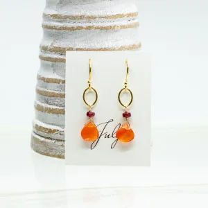 July Birthstone Gold Earrings