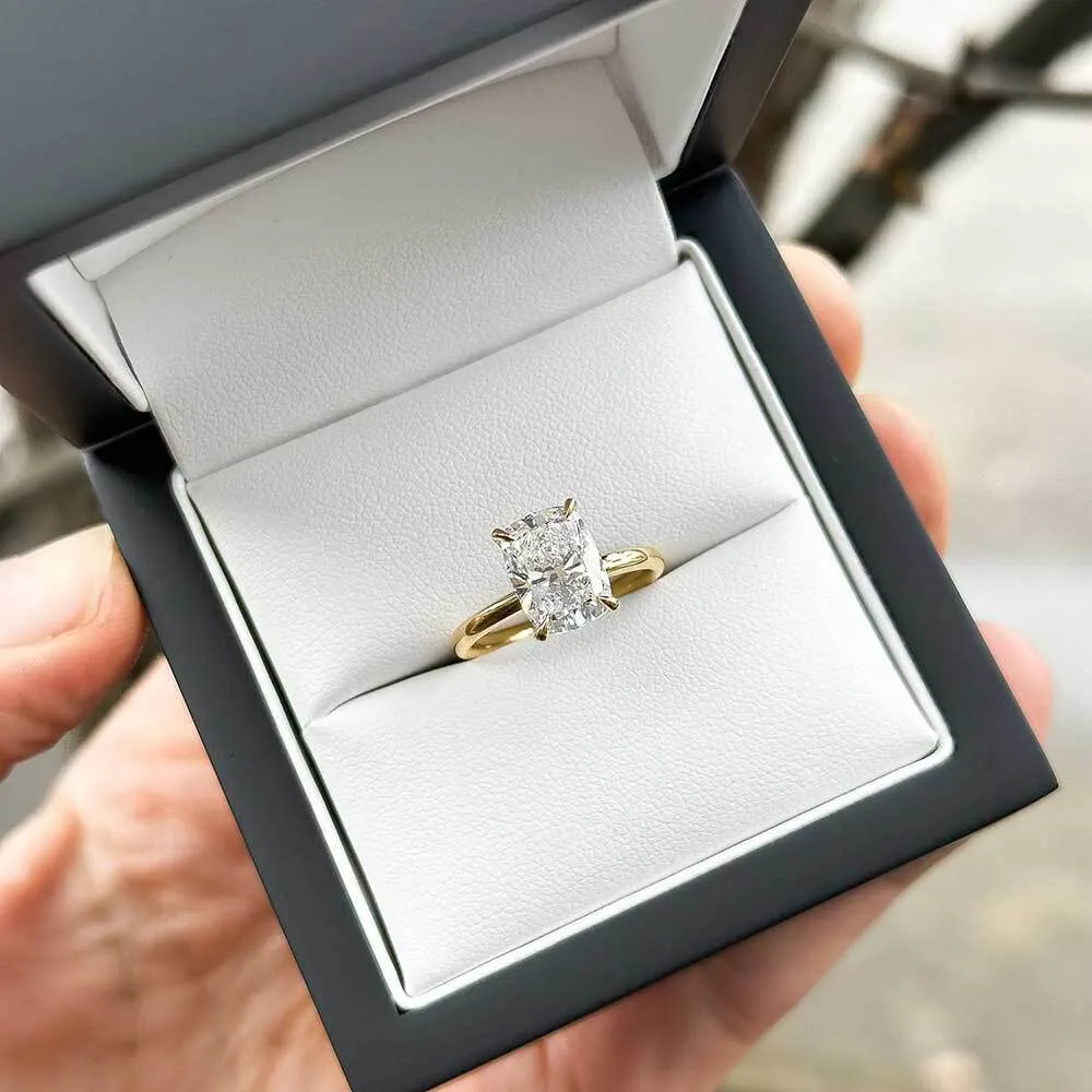 KAYLA | Classic Solitaire Cushion Cut Diamond Ring in 18ct Yellow Gold