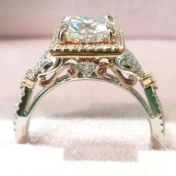 Kirk Kara "Pirouetta" Large Cushion Cut Halo Diamond Engagement Ring