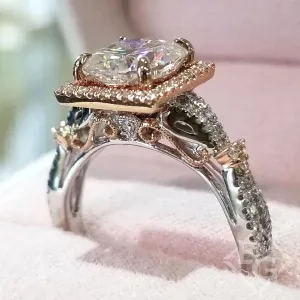 Kirk Kara "Pirouetta" Large Cushion Cut Halo Diamond Engagement Ring