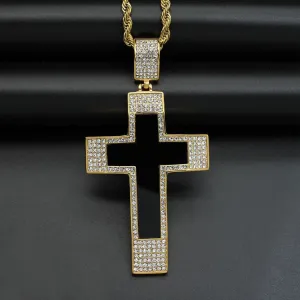 Knights Templar Necklace - Iced Out Bold Cross Pendant