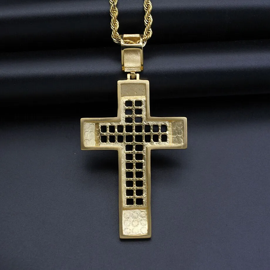 Knights Templar Necklace - Iced Out Bold Cross Pendant