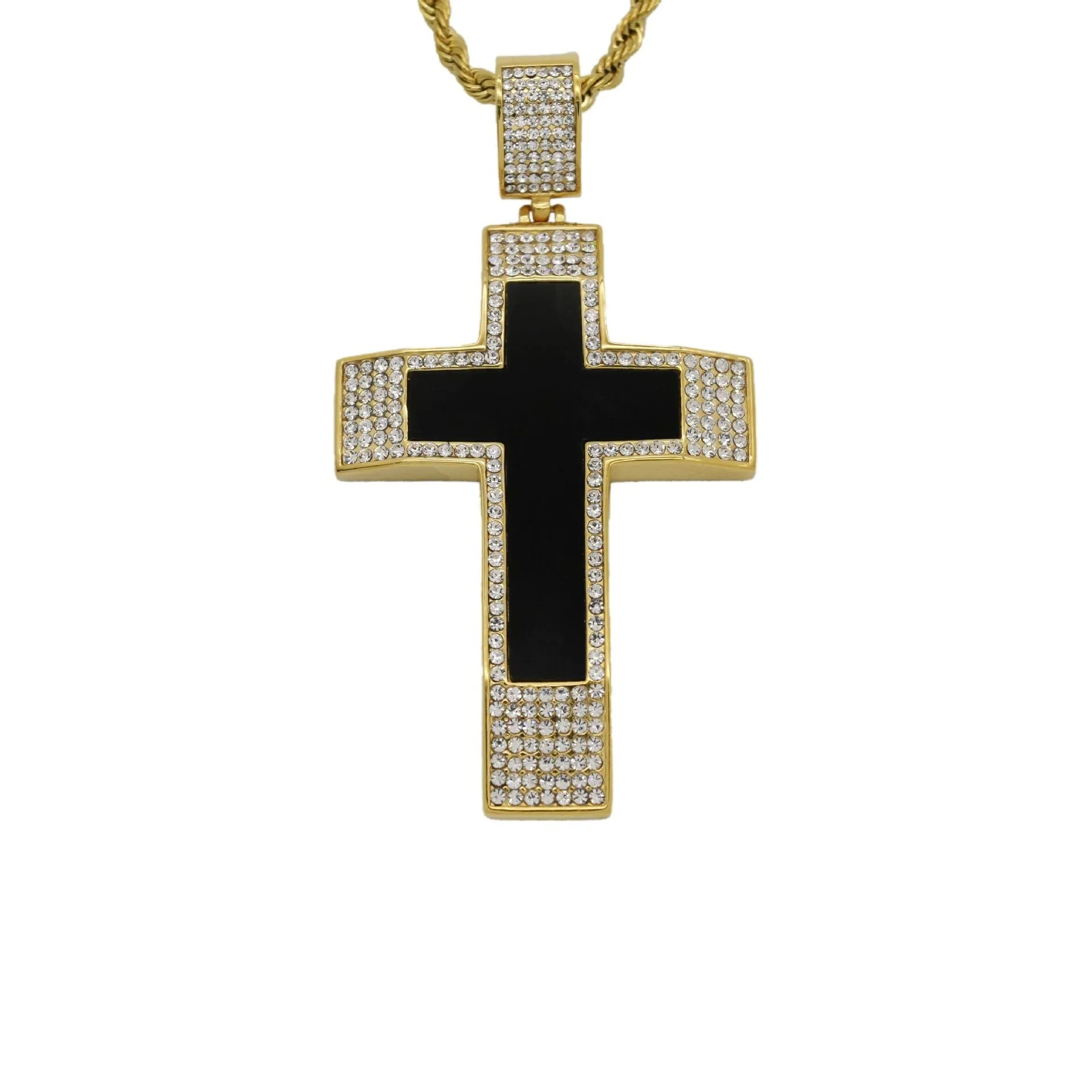 Knights Templar Necklace - Iced Out Bold Cross Pendant
