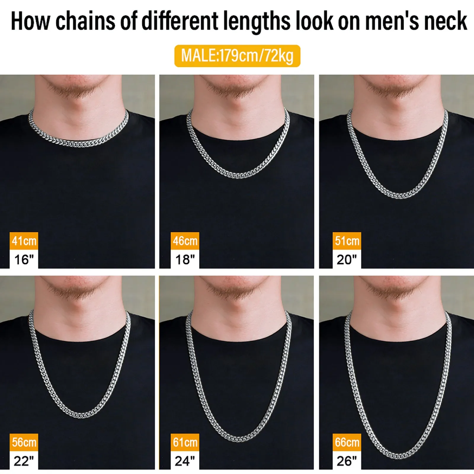 KRKC 8mm Mens Miami Cuban Link Chain and Bracelet Set in White Gold