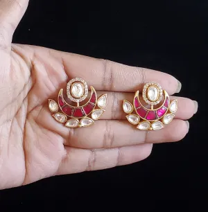 Kundan Chandra Studs GG6 Ruby