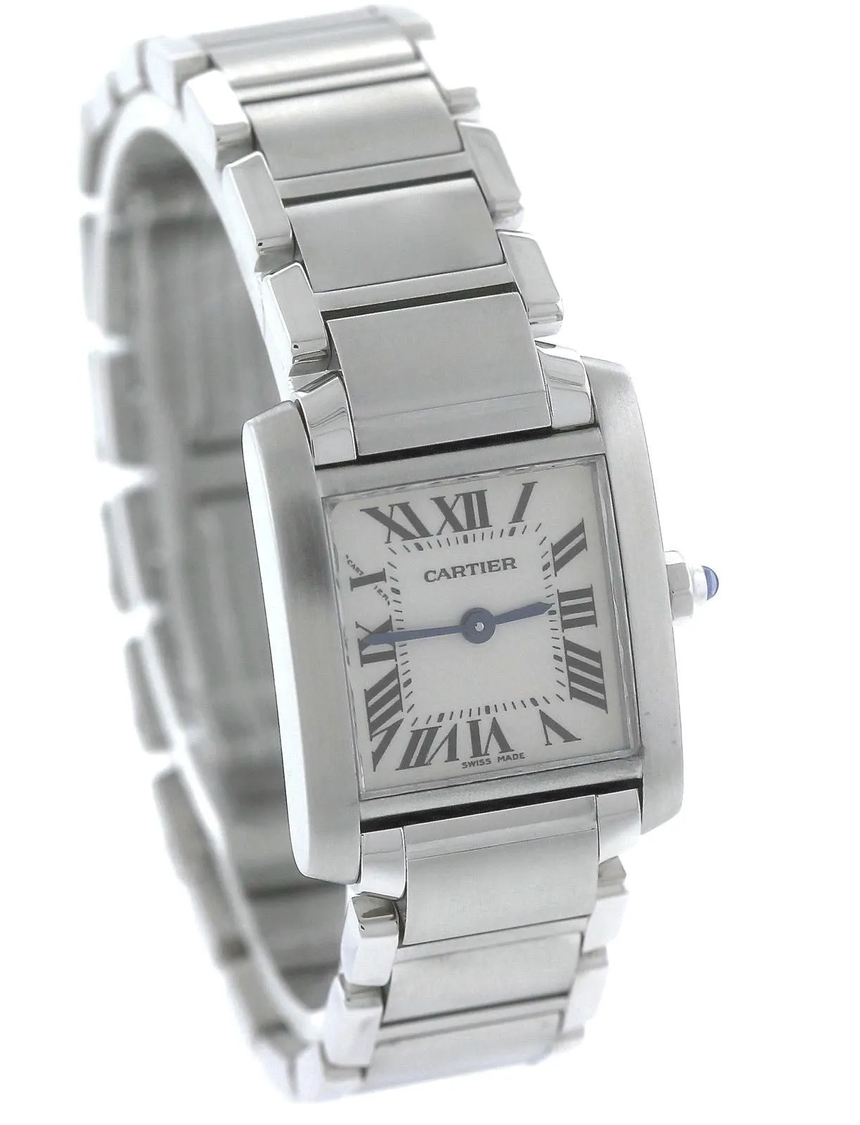 Ladies Cartier Tank Française Stainless Roman Swiss Quartz Watch 2384 W51008Q3