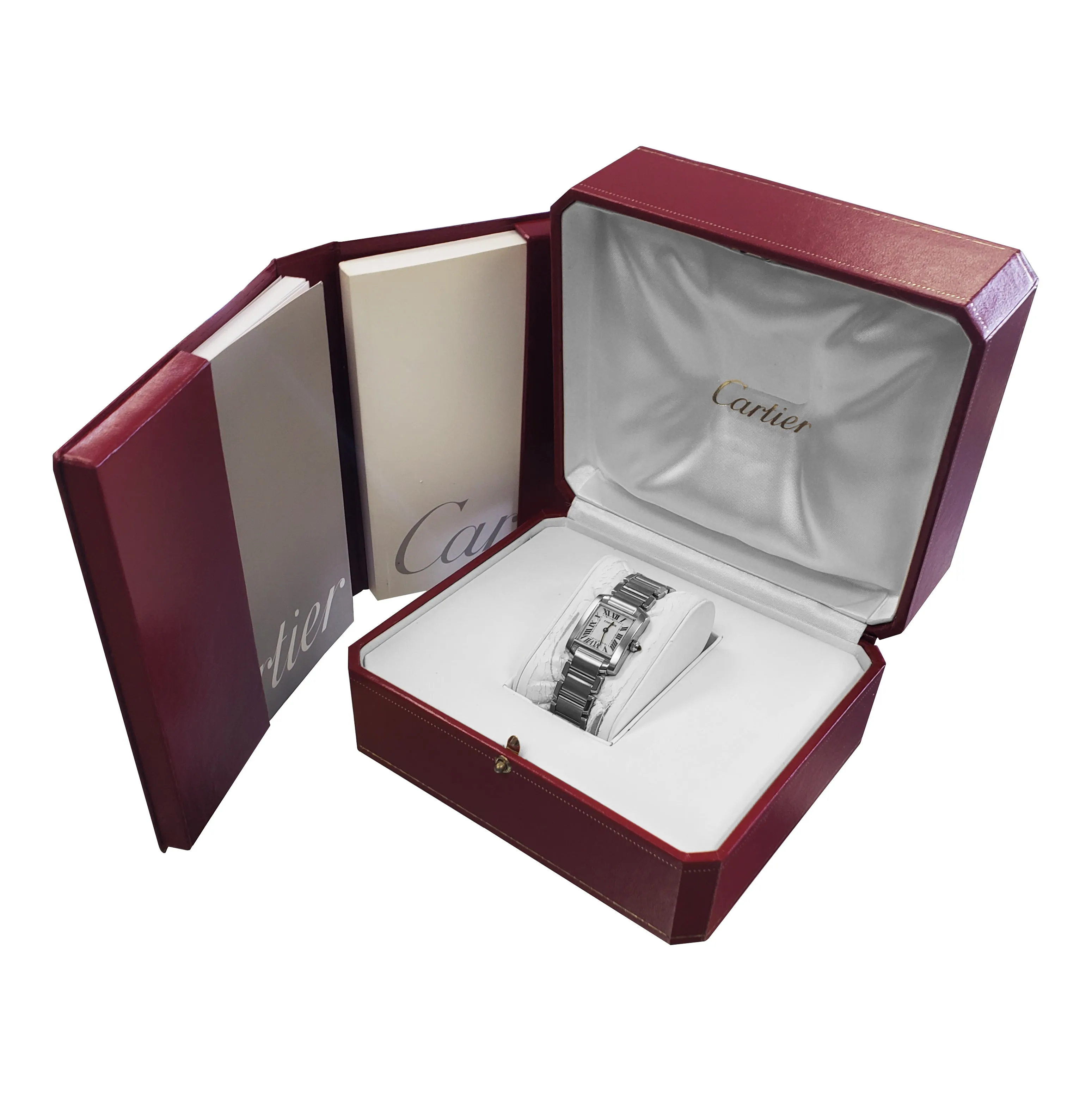 Ladies Cartier Tank Française Stainless Roman Swiss Quartz Watch 2384 W51008Q3