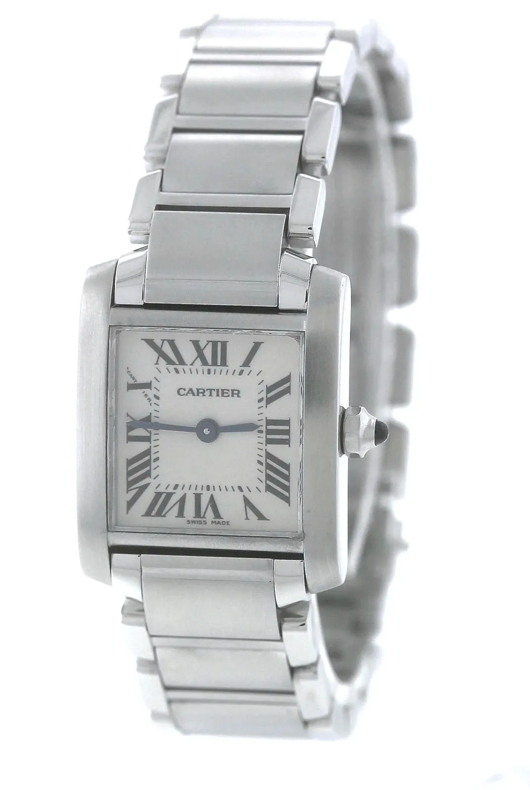 Ladies Cartier Tank Française Stainless Roman Swiss Quartz Watch 2384 W51008Q3