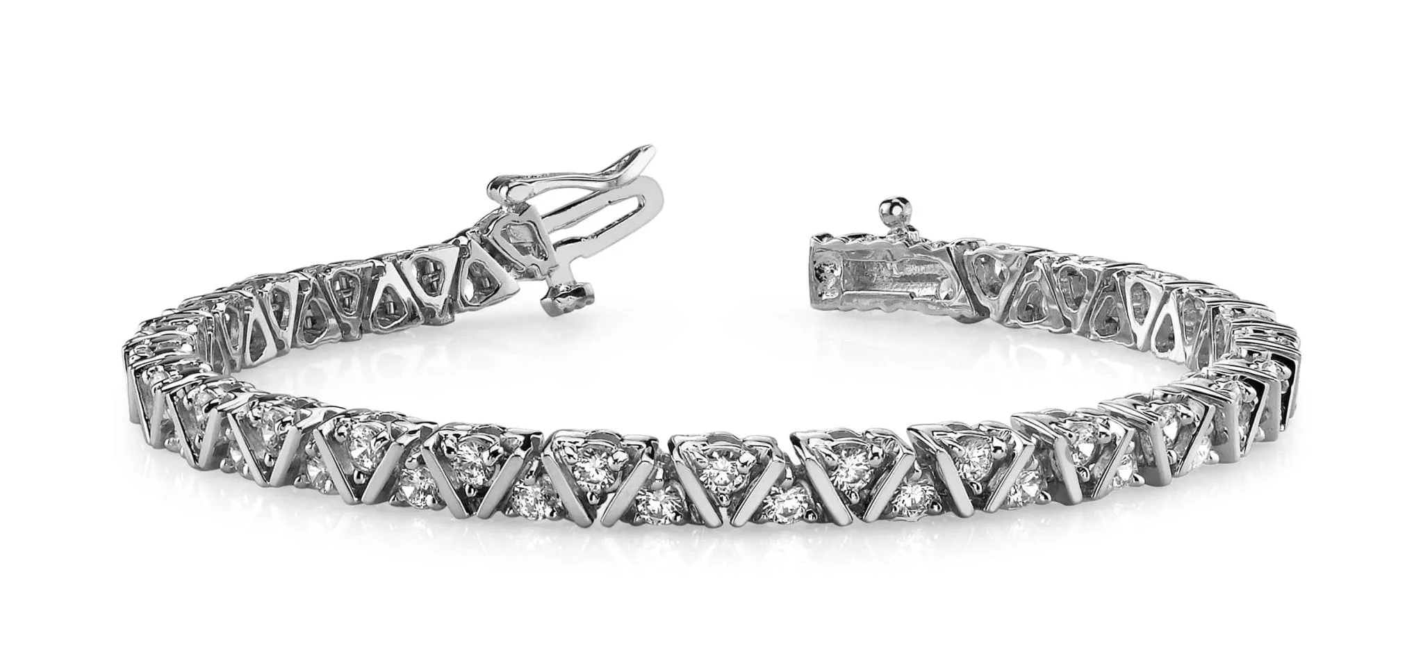 Leaning Fence Diamond Bracelet with 4.00 ct.(finished) 2.75mm