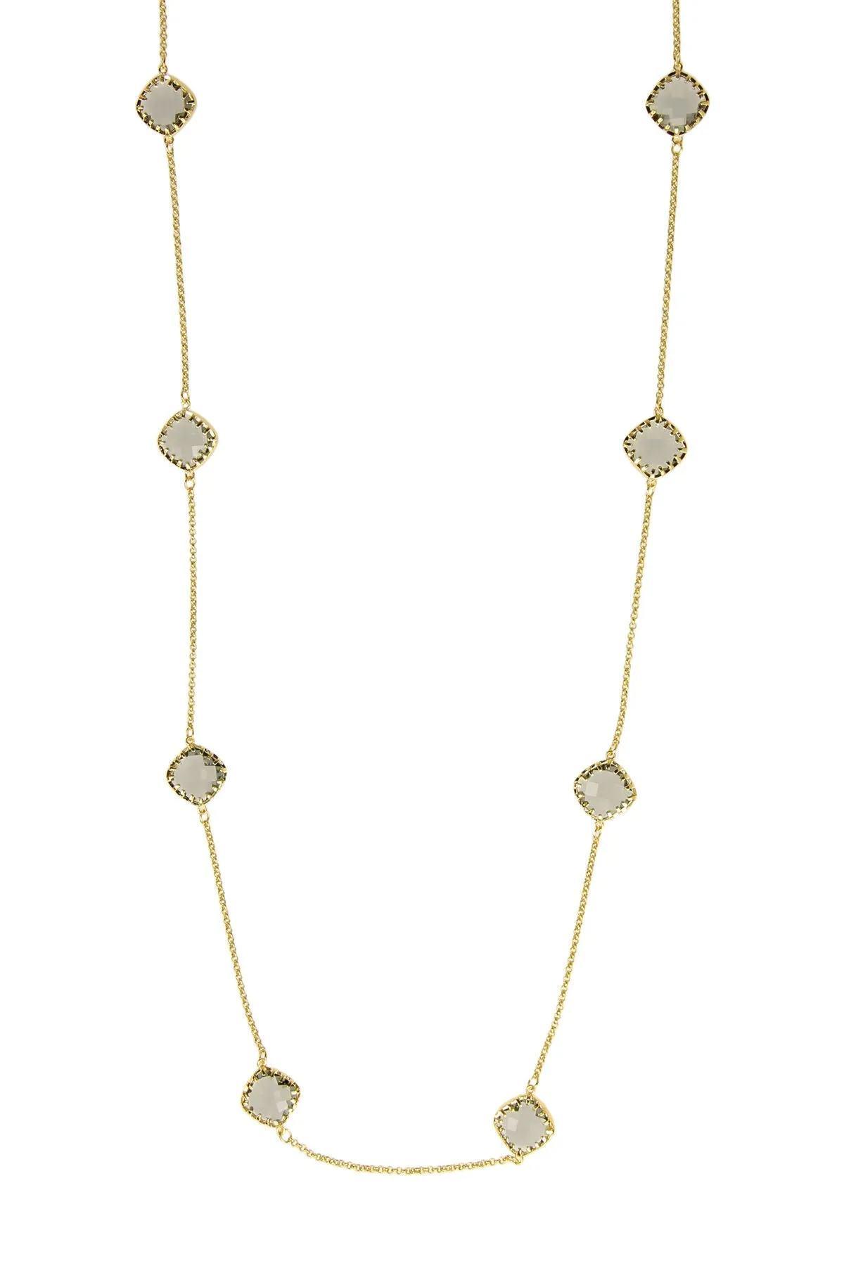 Light Smoke Gold Drop Necklace