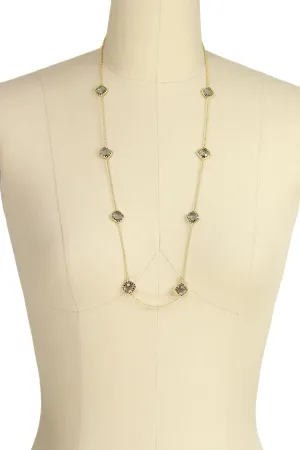Light Smoke Gold Drop Necklace