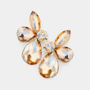 Light Topaz Teardrop and Marquise Stone Pageant Earrings  | Interview Earrings |  563208