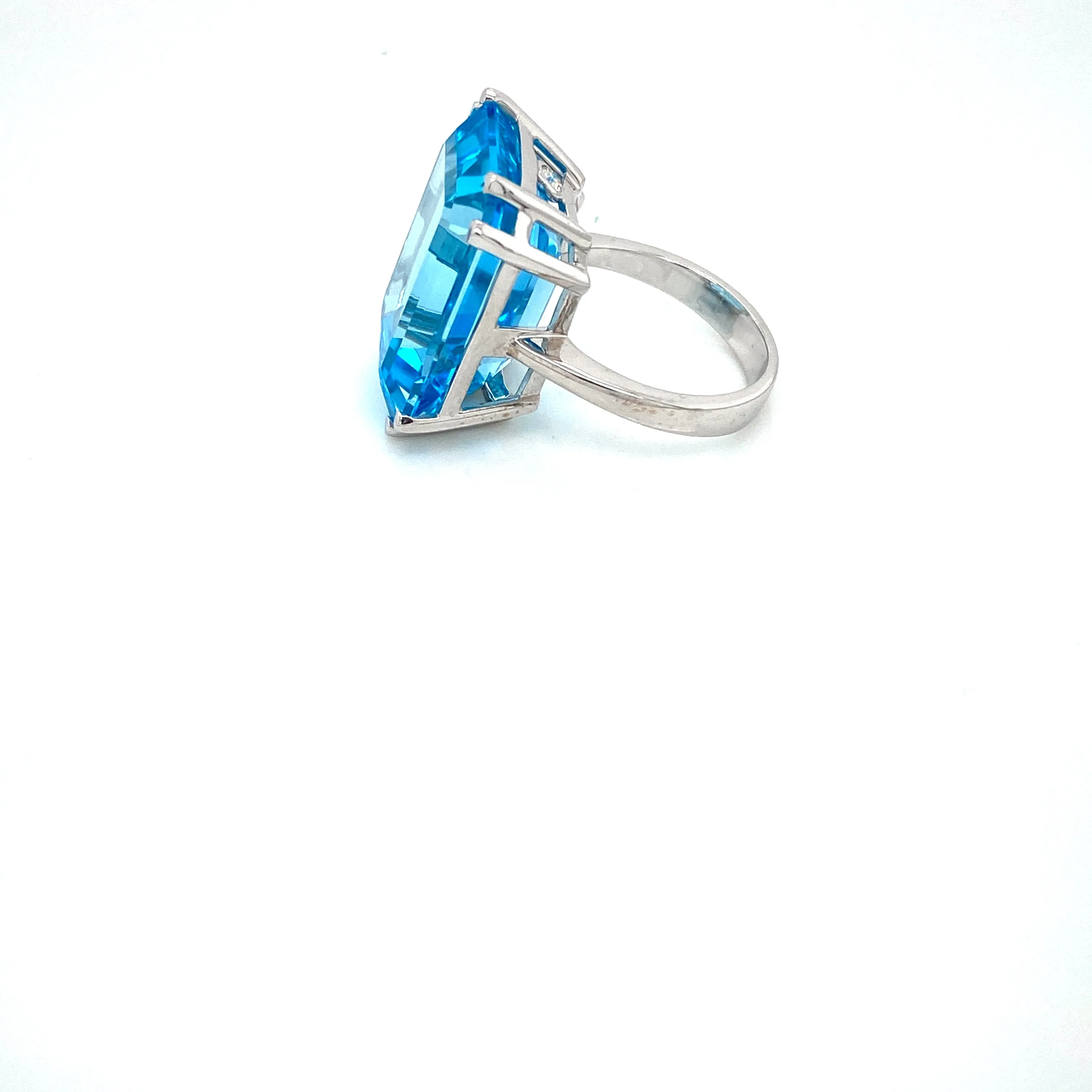 Lisa Nik Emerald Cut Sky Blue Topaz Ring
