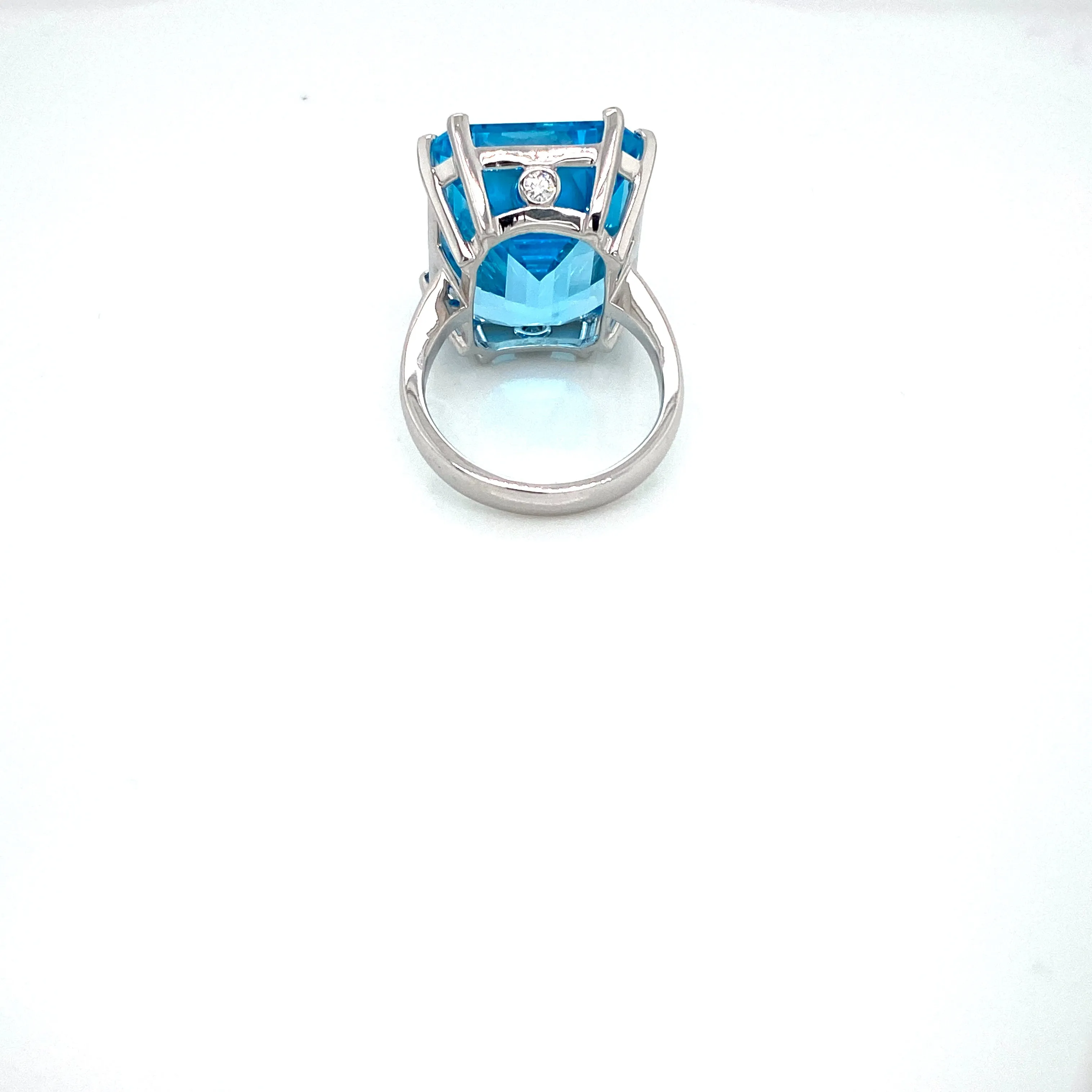 Lisa Nik Emerald Cut Sky Blue Topaz Ring