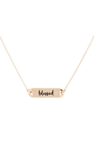 LNB854BL - "BLESS" CLIP BAR NECKLACE