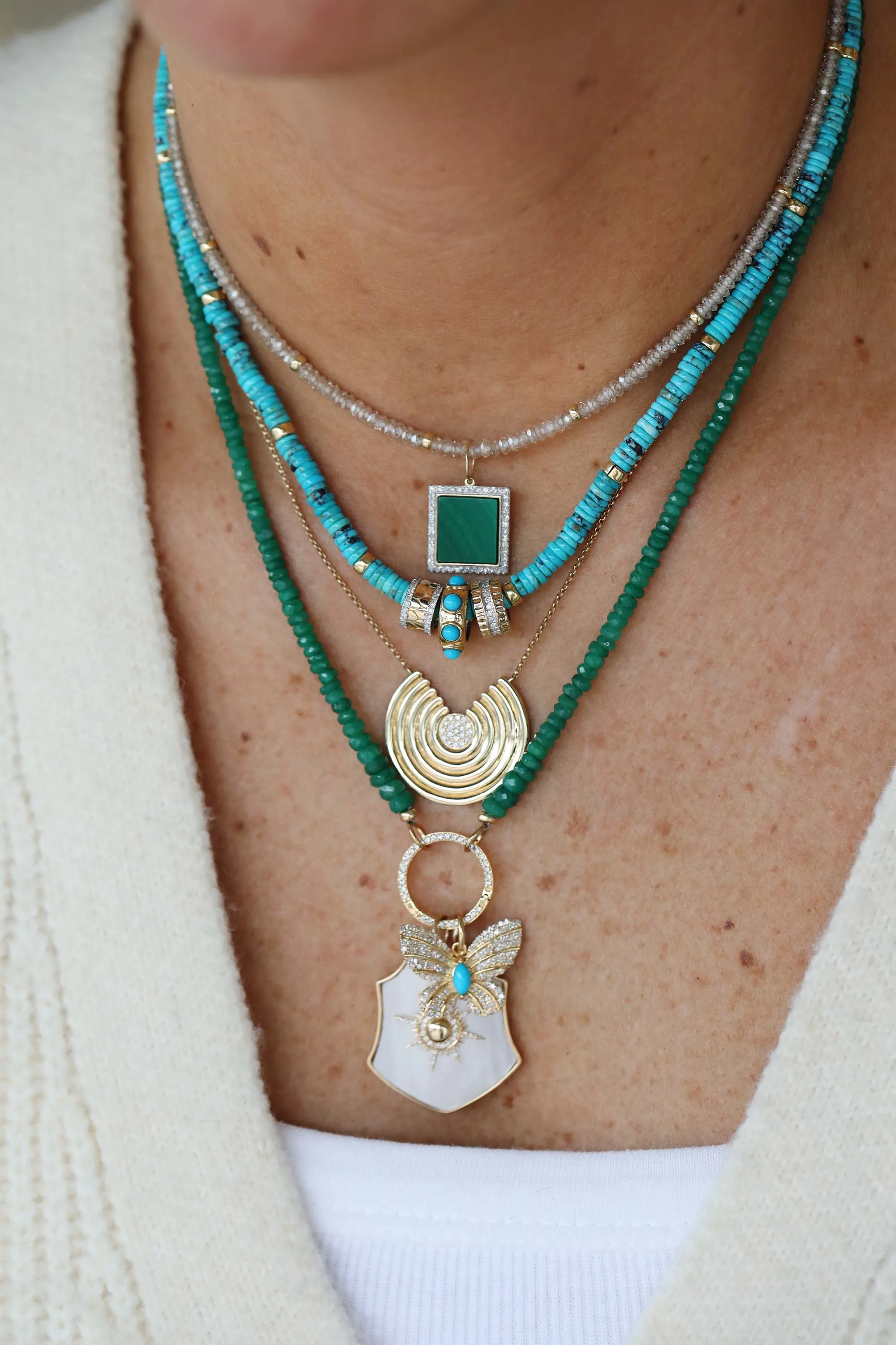 Lock Ready: 17" Bright Emerald Dyed Corundum Strand