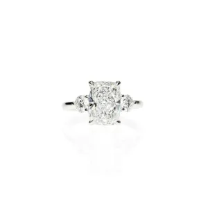 Long Cushion Cut with Round Side stones