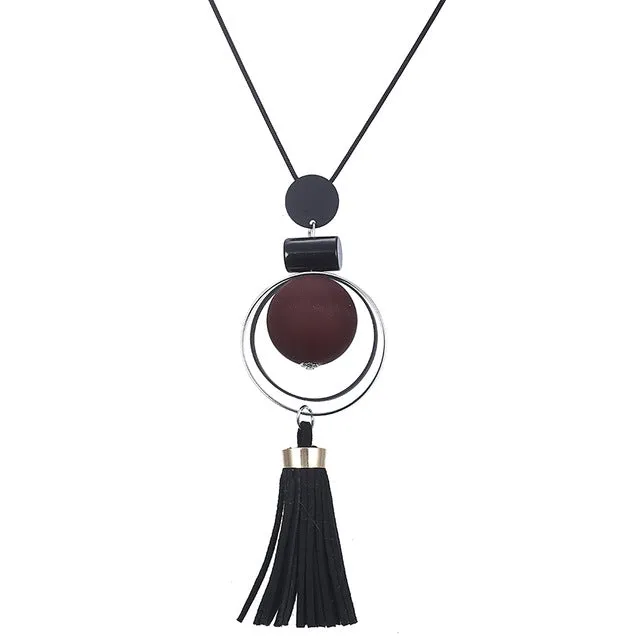 Long Wooden Necklace