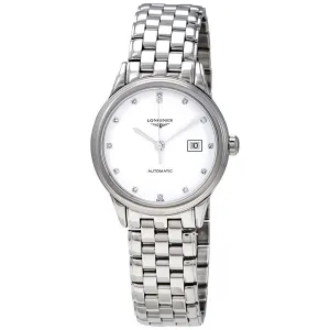 Longines Flagship Automatic White Diamond Dial Ladies Watch L43744276