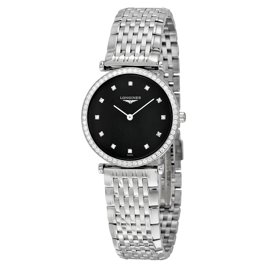 Longines La Grande Classique Black Dial Stainless Steel Ladies Watch L4.513.0.58.6
