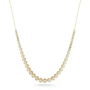 Lulu Jack Graduating Tennis Necklace in Yellow Gold