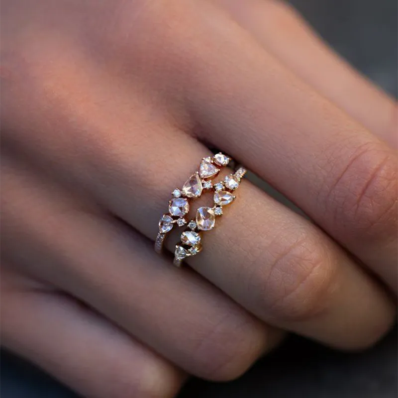 Luna Skye Rose Cut Diamond Cluster Ring