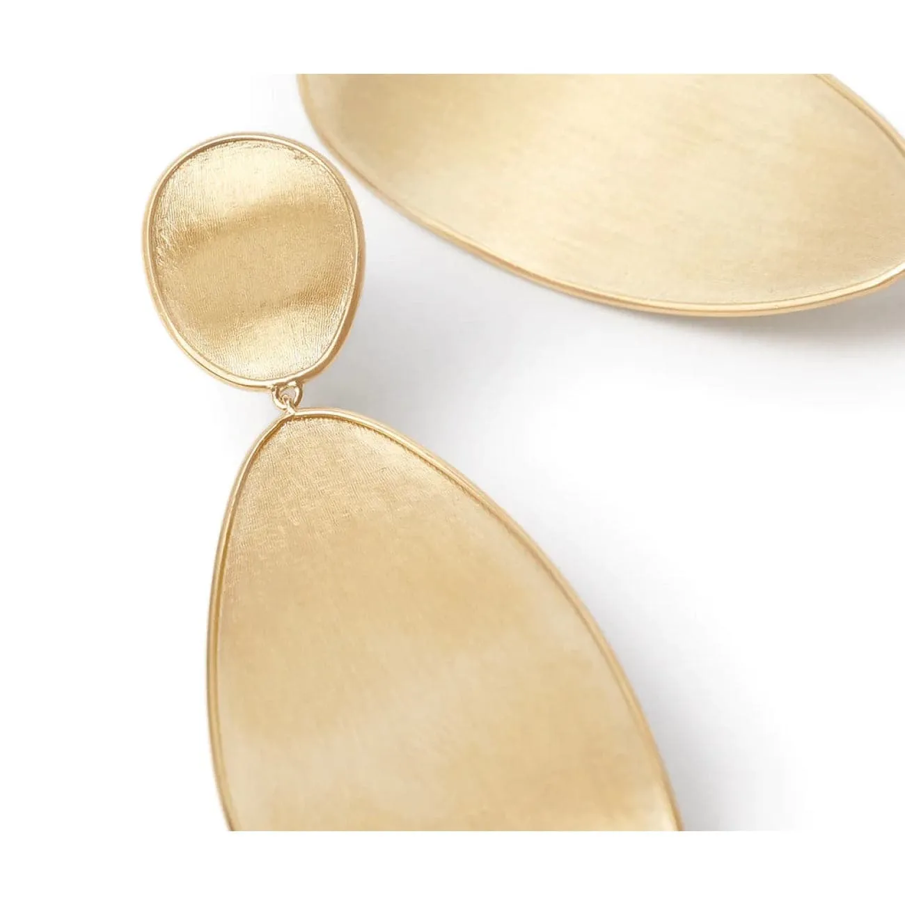 Lunaria Collection Elongated Double 18K Yellow Gold Drop Earrings