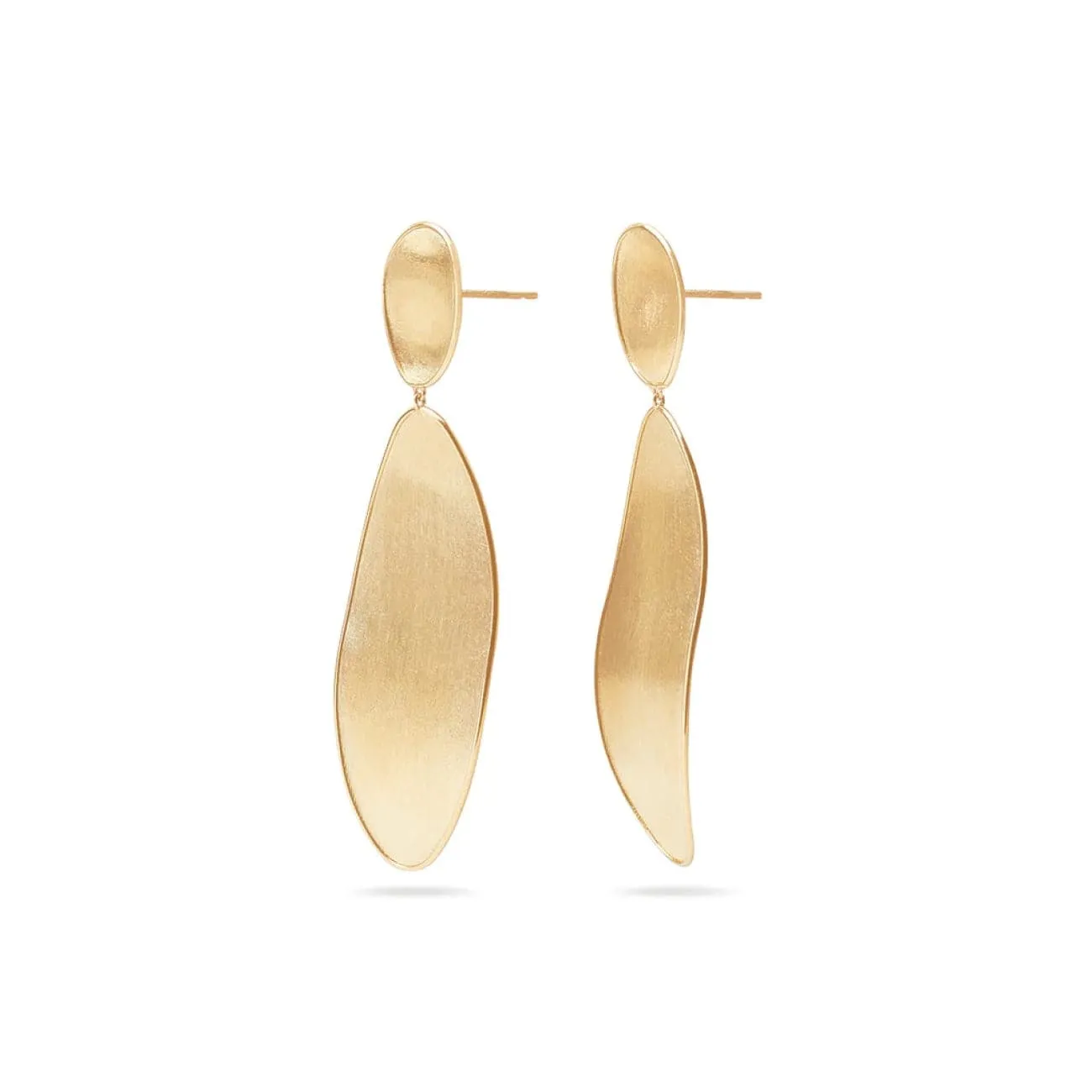 Lunaria Collection Elongated Double 18K Yellow Gold Drop Earrings