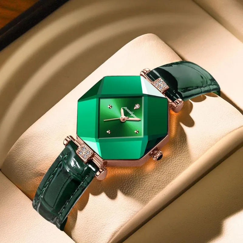 LUXURIOUS GREEN DIAMOND QUARTZ WATCH | Elegance Meets Precision