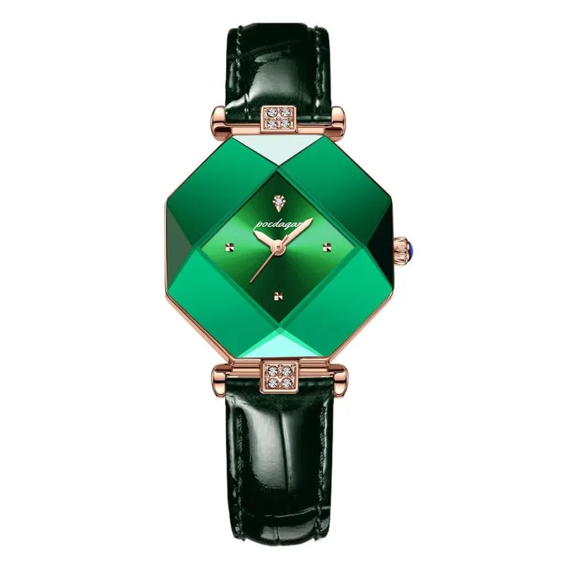 LUXURIOUS GREEN DIAMOND QUARTZ WATCH | Elegance Meets Precision