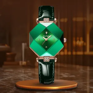 LUXURIOUS GREEN DIAMOND QUARTZ WATCH | Elegance Meets Precision