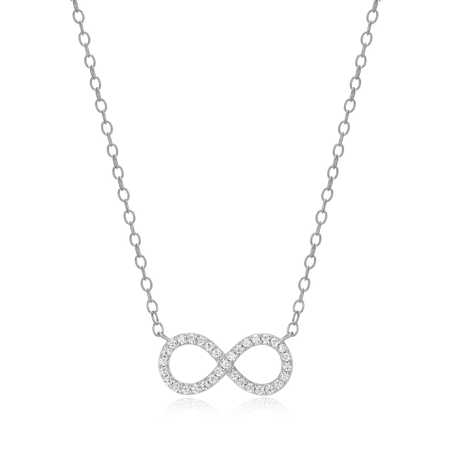 M by Monte Luna LG Diamond Infinity Necklace in 18K Yellow Gold/Rhodium Plated Sterling Silver