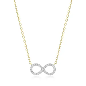 M by Monte Luna LG Diamond Infinity Necklace in 18K Yellow Gold/Rhodium Plated Sterling Silver