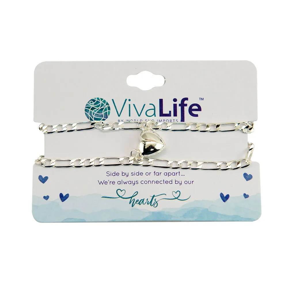 Magnetic Metal Heart Bracelet Set