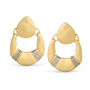 MATTE GOLD TEARDROP STUD  EARRINGS #SWKK-1547M.GLD (SA17)