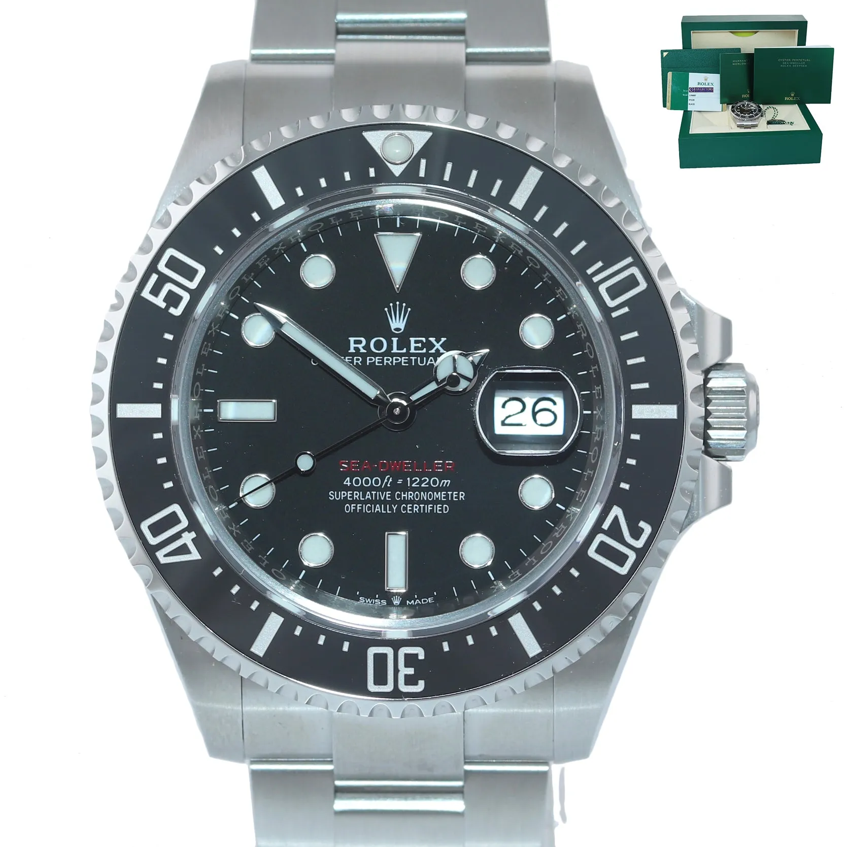 MAY 2020 NEW PAPERS Mark II Rolex Red Sea-Dweller 43mm 126600 Steel Watch Box