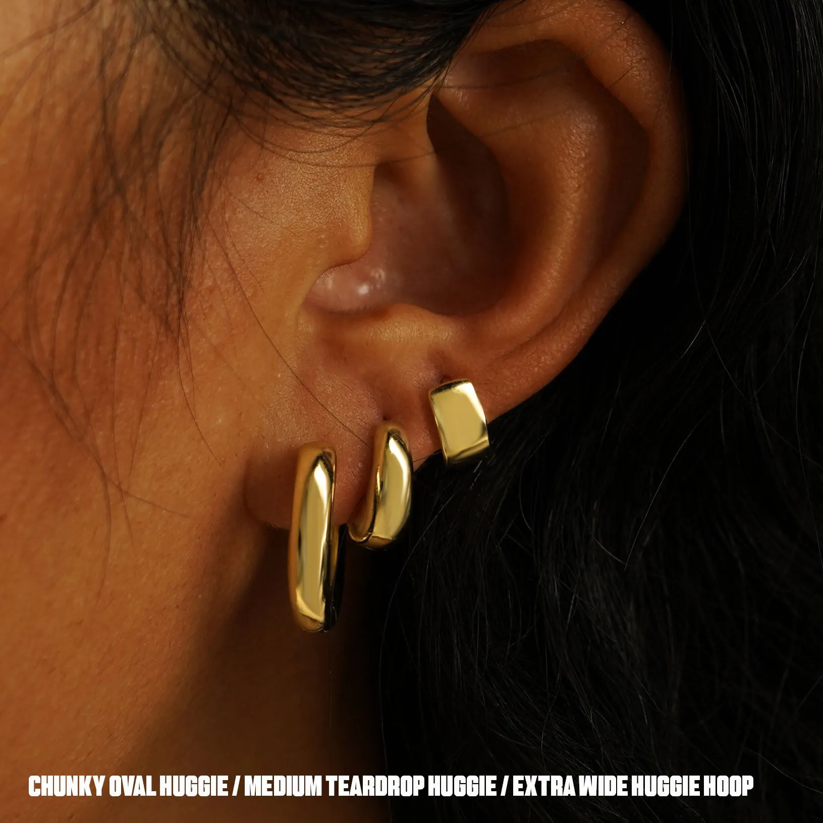 Medium Teardrop Huggie Hoops