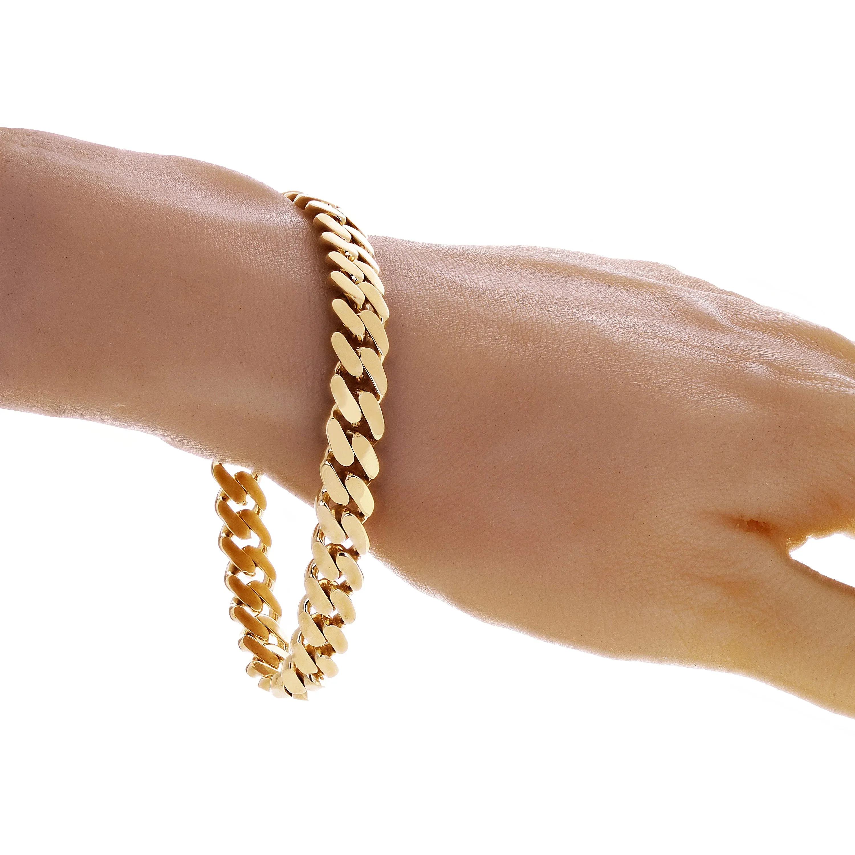 Men's 10k Yellow Gold Solid Miami Cuban Link Bracelet 9.5mm Various Lengths