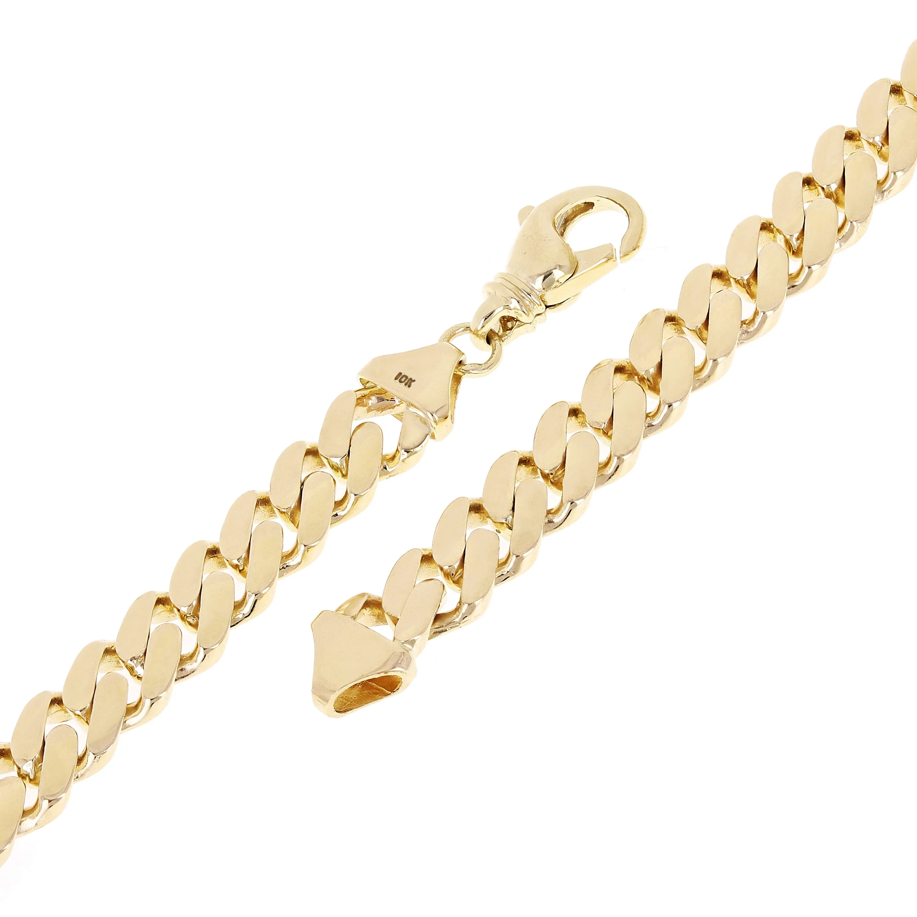 Men's 10k Yellow Gold Solid Miami Cuban Link Bracelet 9.5mm Various Lengths