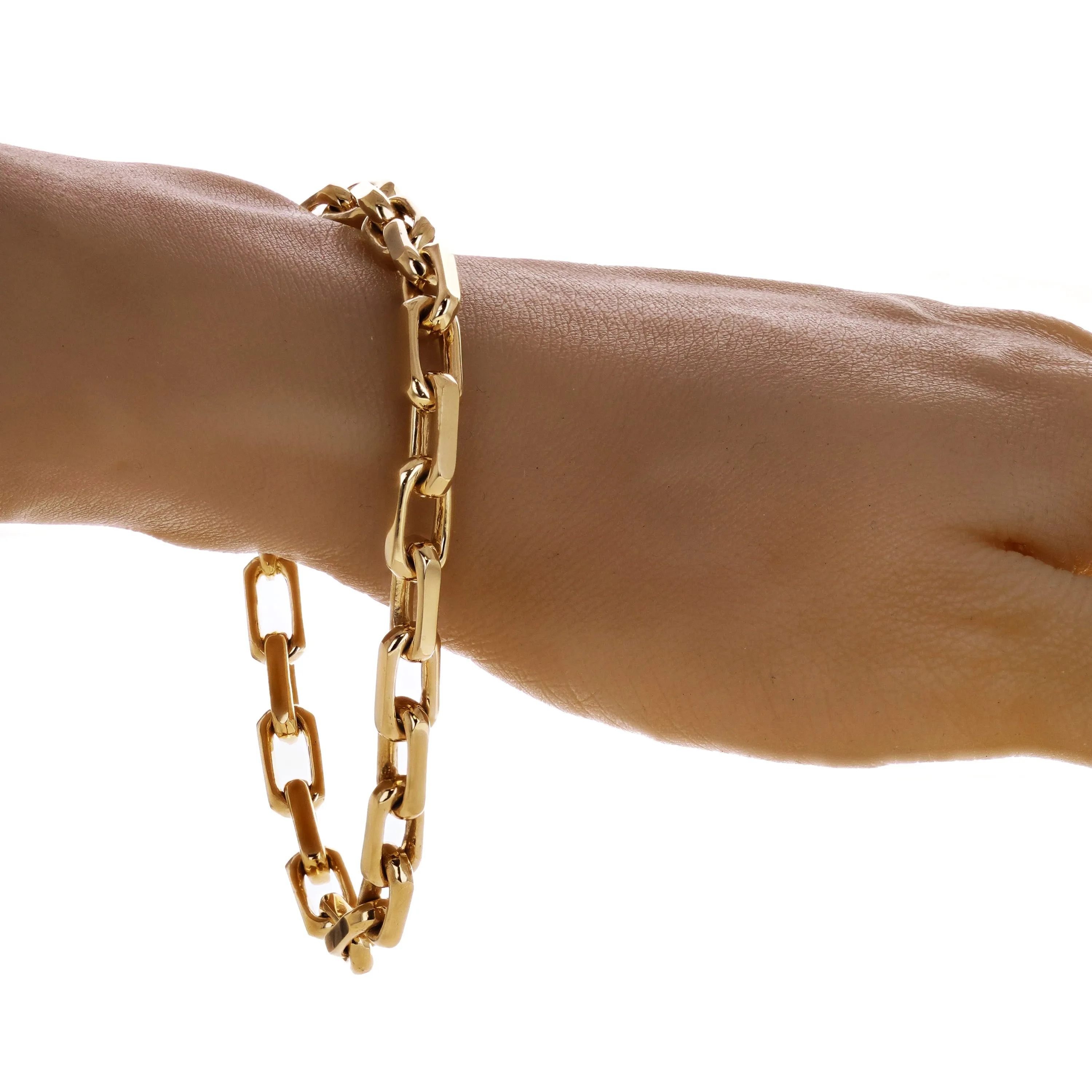 Men's 14k Yellow Gold Solid Handmade Link Chain Bracelet 7" - 9" 7mm