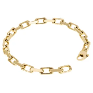 Men's 14k Yellow Gold Solid Handmade Link Chain Bracelet 7" - 9" 7mm