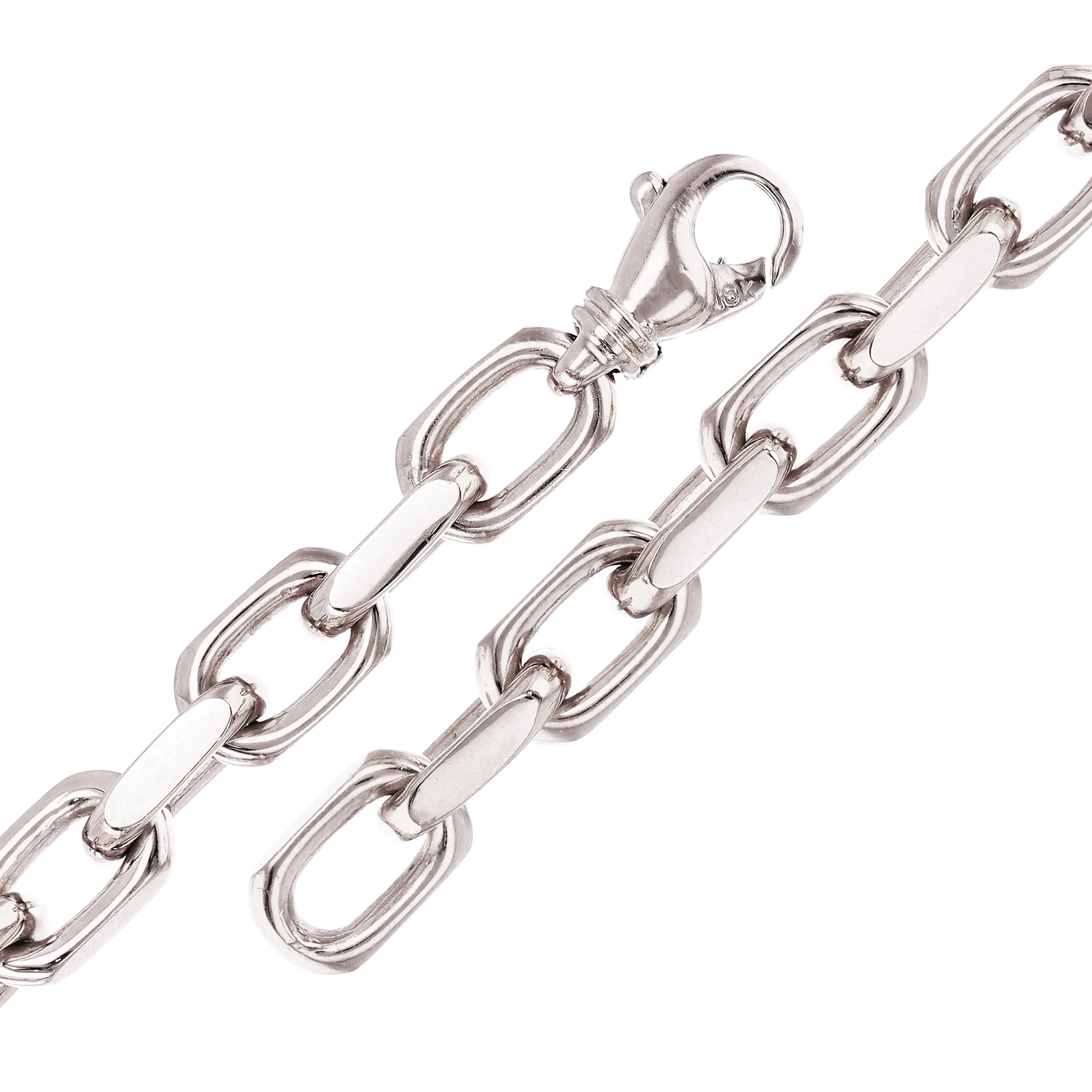 Men's 14k Yellow White or Rose Gold Handmade Link Chain Bracelet 7" - 9" 7.5mm