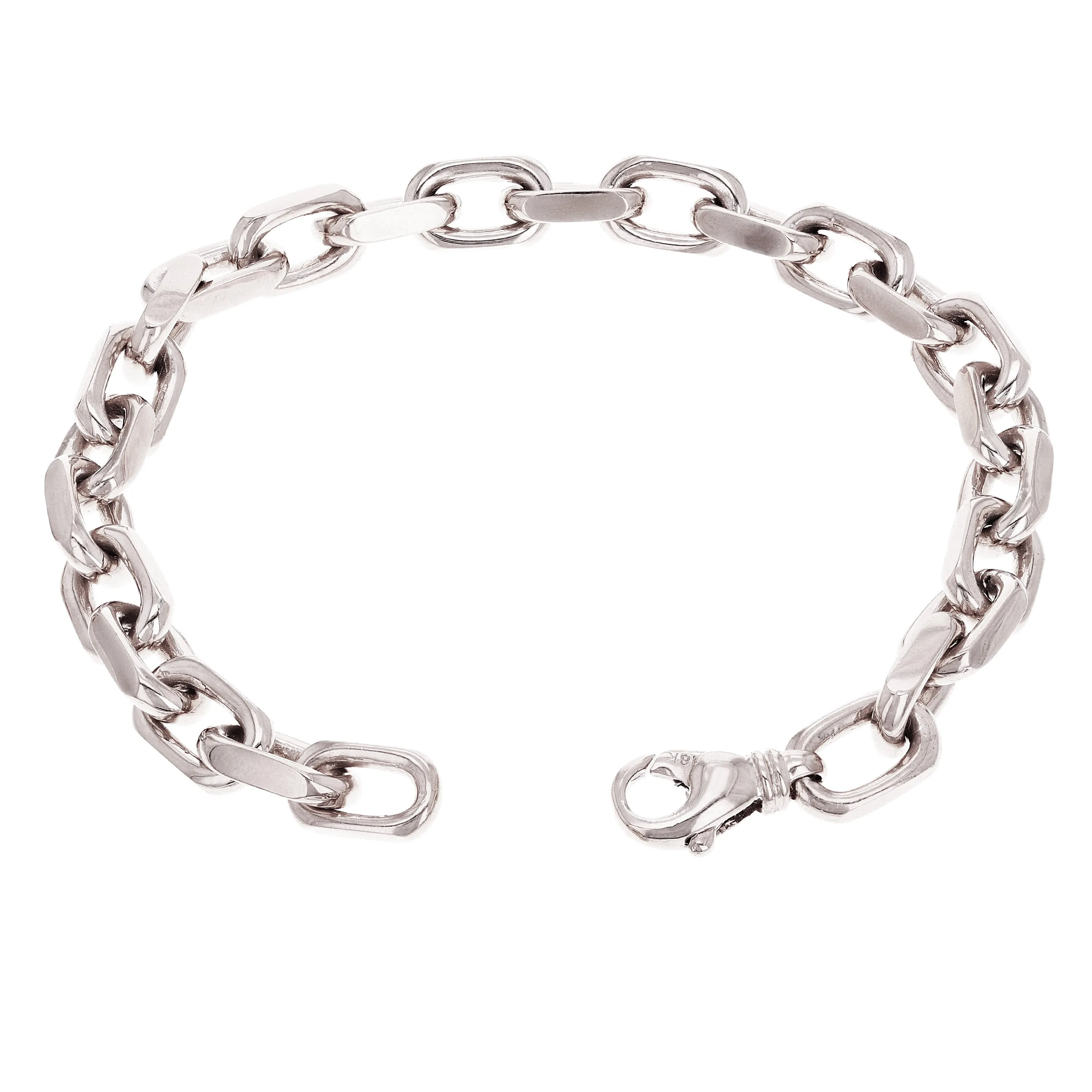 Men's 14k Yellow White or Rose Gold Handmade Link Chain Bracelet 7" - 9" 7.5mm