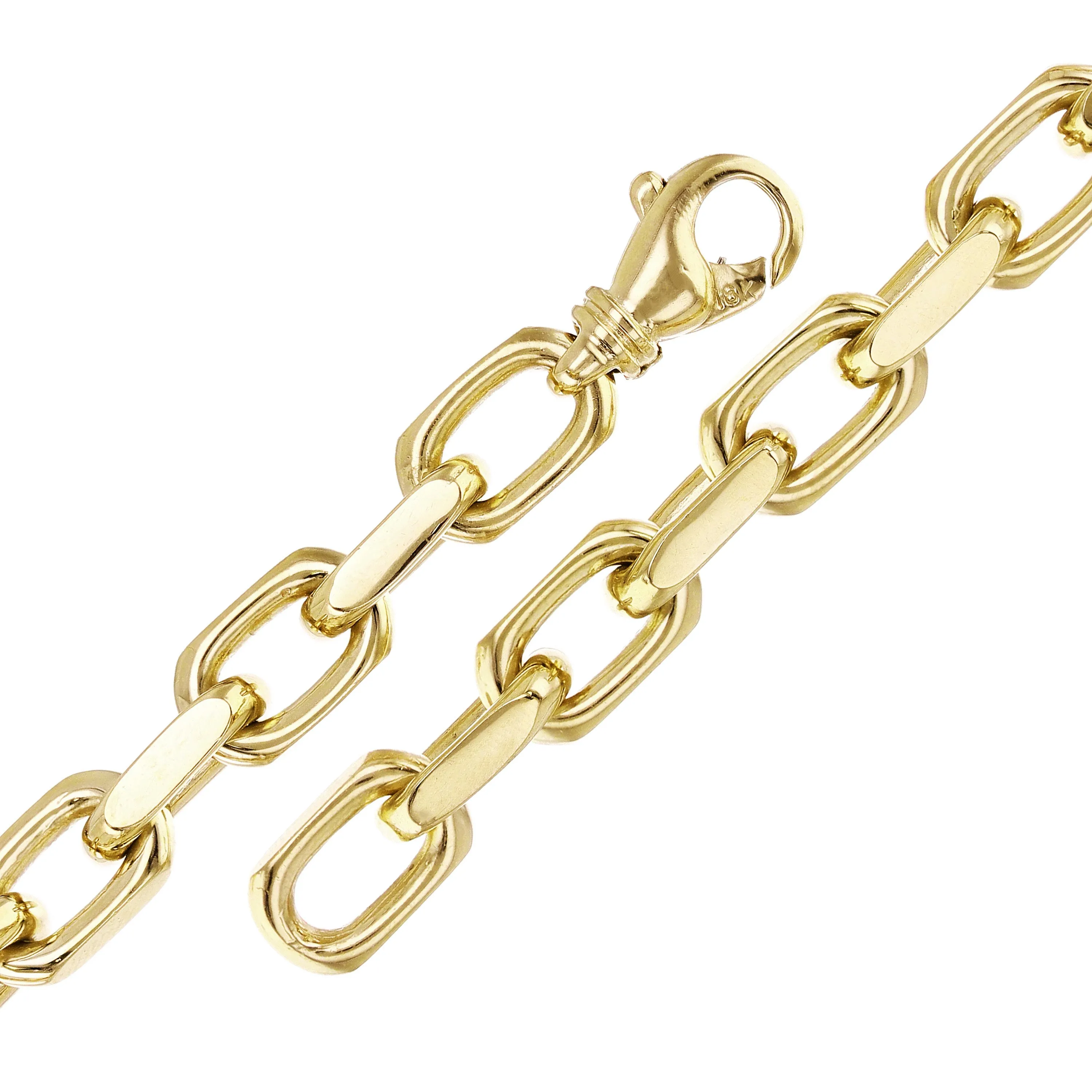 Men's 14k Yellow White or Rose Gold Handmade Link Chain Bracelet 7" - 9" 7.5mm