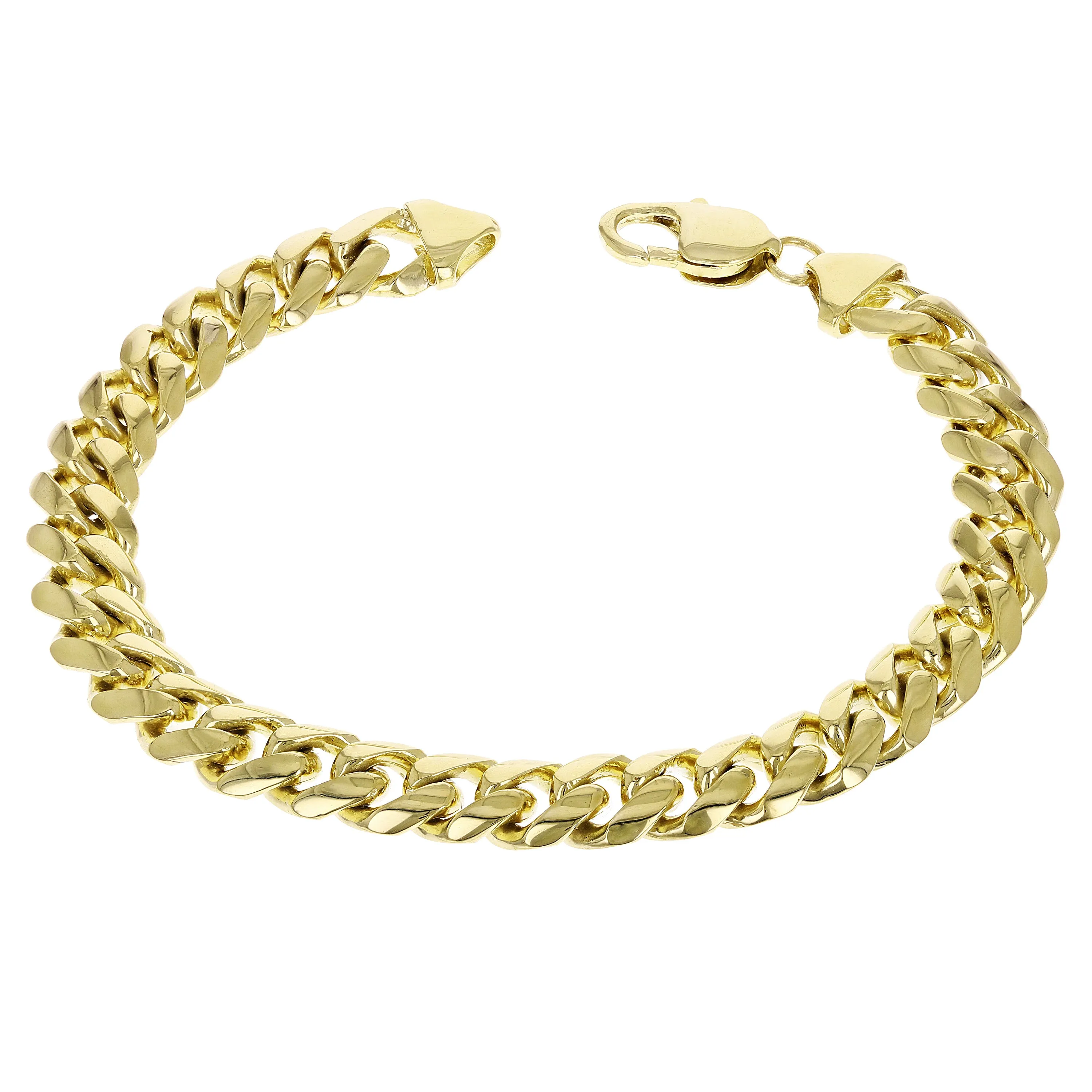 Men's 18k Yellow Gold Miami Cuban Bracelet Solid Link Chain 10mm Various Lengths
