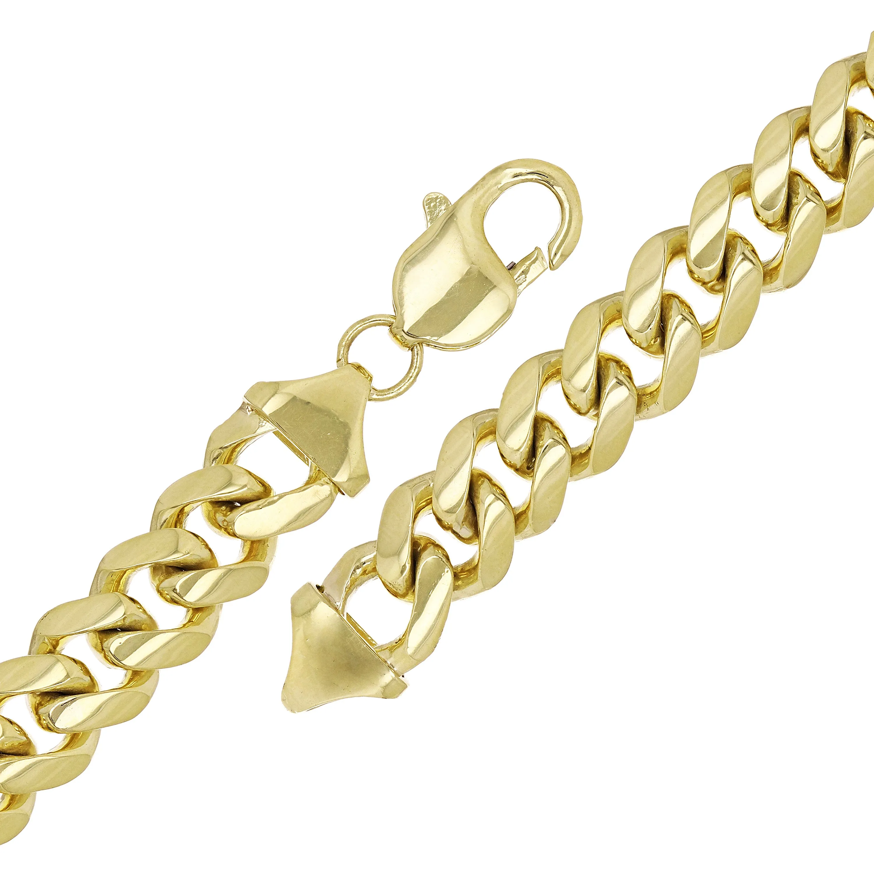 Men's 18k Yellow Gold Miami Cuban Bracelet Solid Link Chain 10mm Various Lengths