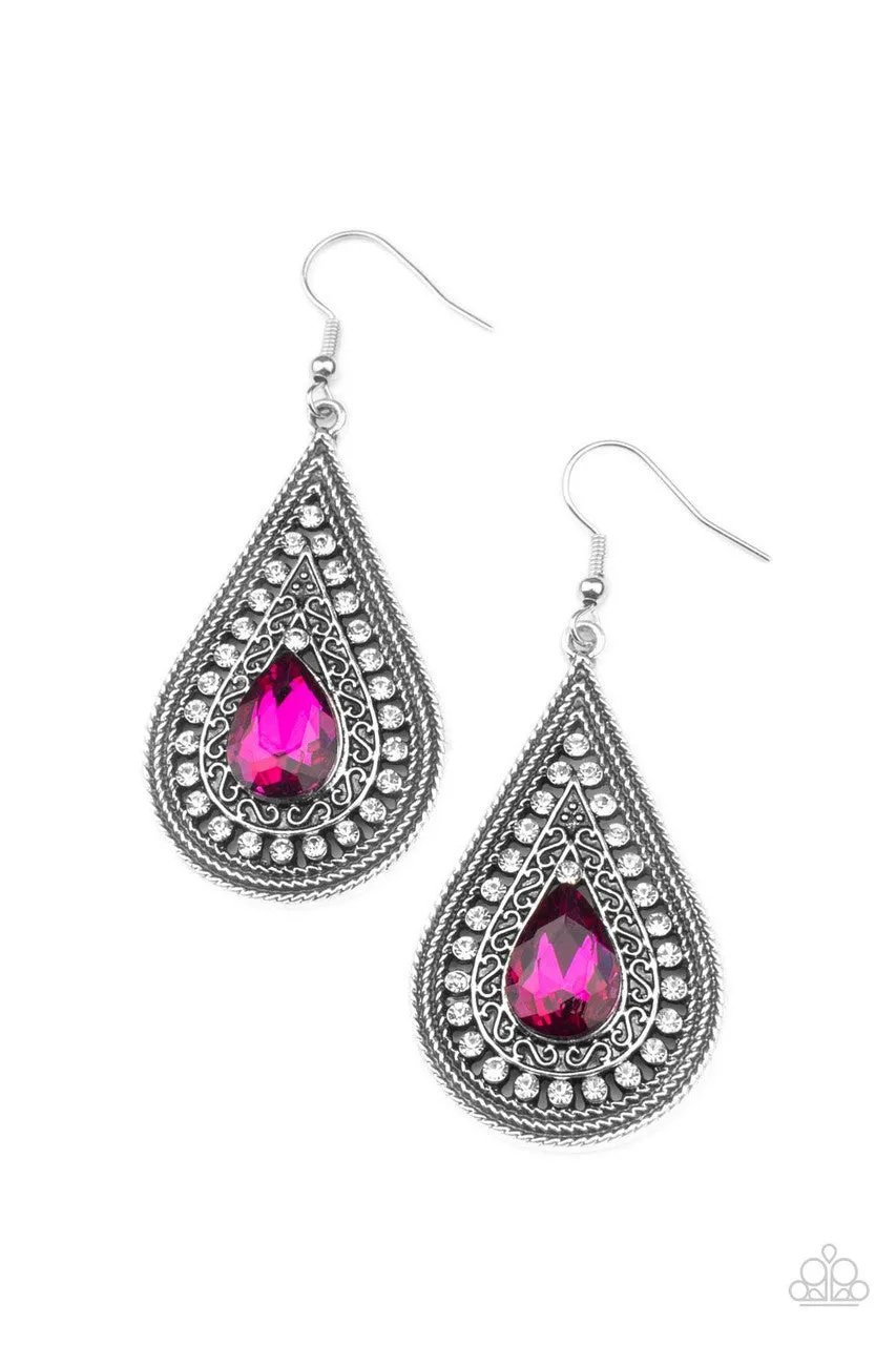 Metro Masquerade Pink Paparazzi Earrings