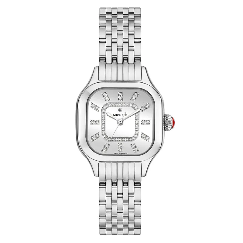 Michele Meggie Stainless Steel Diamond Dial Watch - MWW33B000012